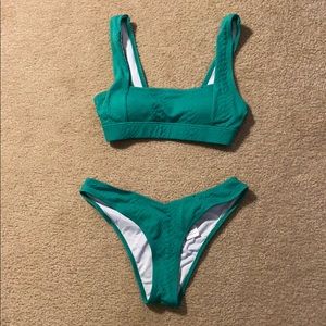 Green snakeskin super cheeky bikini